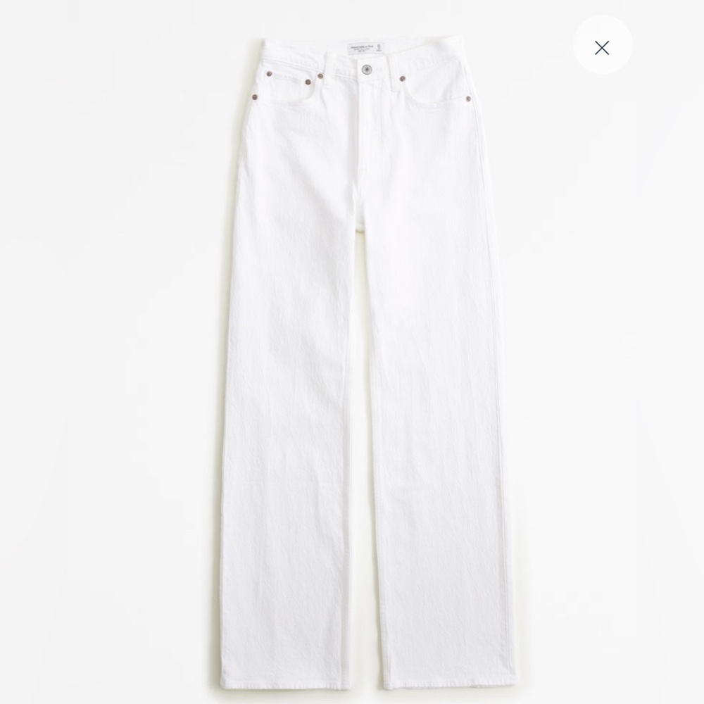 Abercrombie 90s Straight Ultra High Rise Jeans Off White